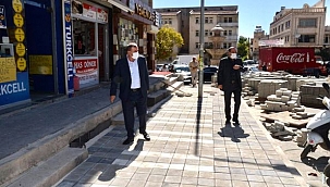 Midyat’ta yol ve kaldırım yenileme çalışmaları devam ediyor