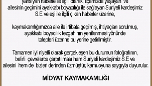 Ayakkabı boyayarak ailesinin geçimini sağlayan Suriyeli kadına kaymakamlıktan destek