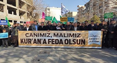 Kur'an-ı Kerim'e yapılan saldırı Cizre'de tel'in edildi