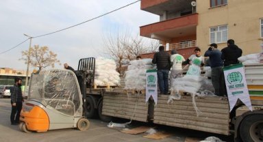 Mardin'den gönderilen yardım tırı Kahramanmaraş'a ulaştı