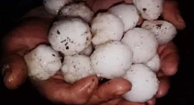 Gaziantep'te ceviz büyüklüğünde dolu yağışı