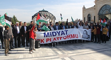 Midyat'tan siyonist rejimin bir aydır süren soykırım ve işgaline tepki sürüyor 