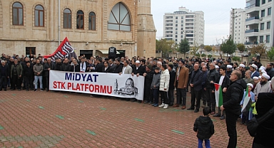 Midyat'tan siyonist işgal ve soykırıma büyük tepki 