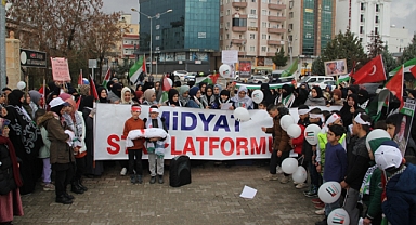 Midyatlı anneler Gazze için yürüdü 