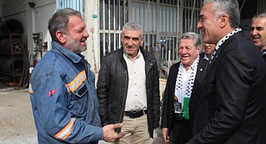 HÜDA PAR Midyat Belediye Başkan adayı Bozkurt sanayi esnafını ziyaret etti