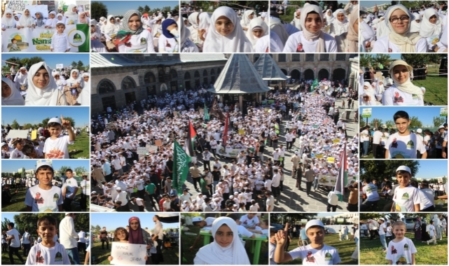 Minik yüreklerden mesaj: Gazze kan ağlarken susmayacağız!