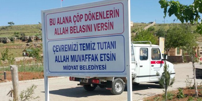 Belediyeden "dua ve beddualı" tabela