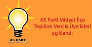 AK Parti Midyat İlçe Teşkilatı Meclis Üyelikleri açıklandı